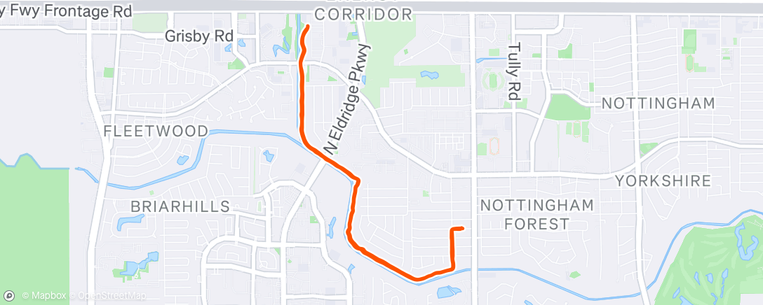 Map of the activity, Afternoon Run