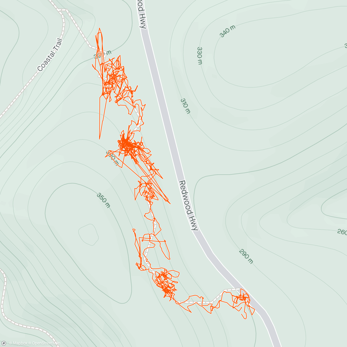 Mapa da atividade, BCJ Oregon Coast & Cali Redwoods Tour Day 4 - Damnation Creek Trail