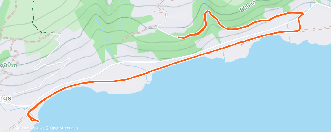 Map of the activity, Afternoon Run