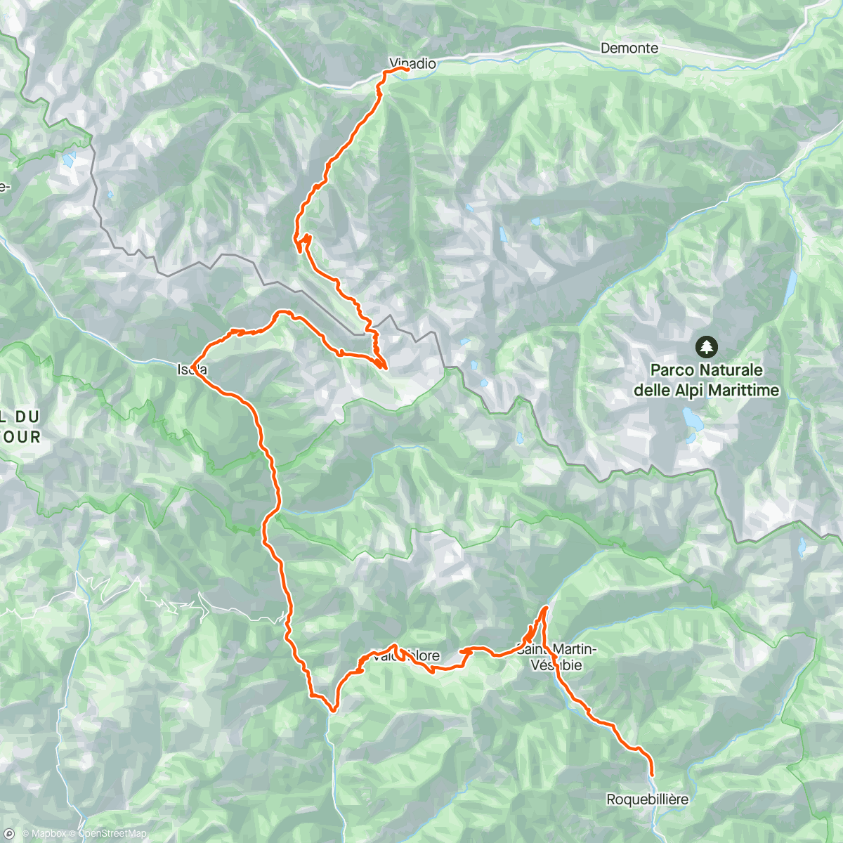 Map of the activity, TOW_20_Vinadio_Roquebilliere