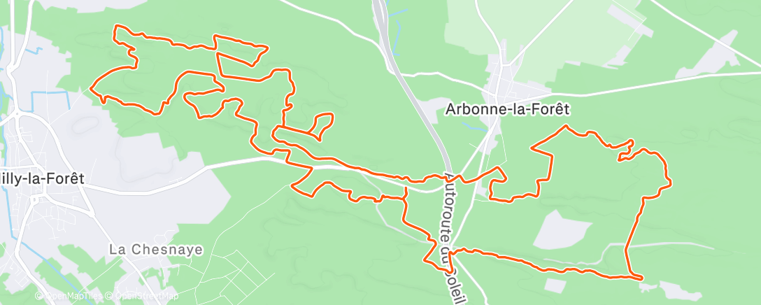 Map of the activity, Sortie VTT le matin