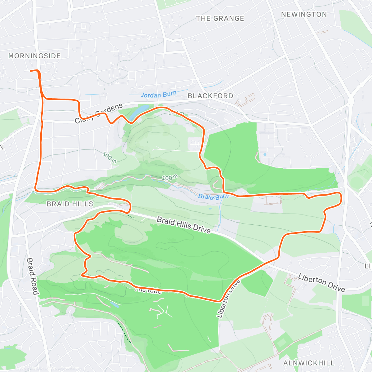 Map of the activity, Morning Run