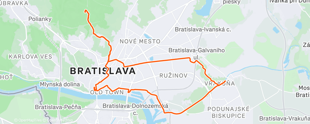 Map of the activity, Evening Ride