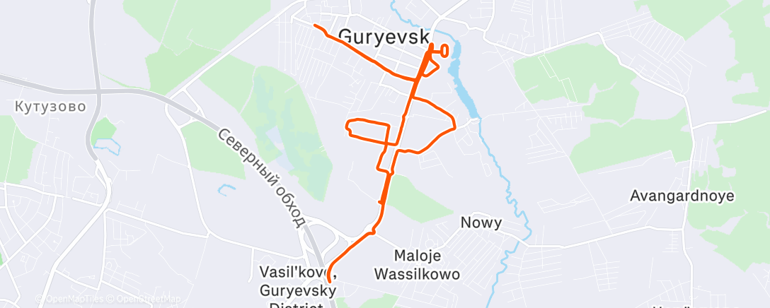 Map of the activity, Afternoon Run