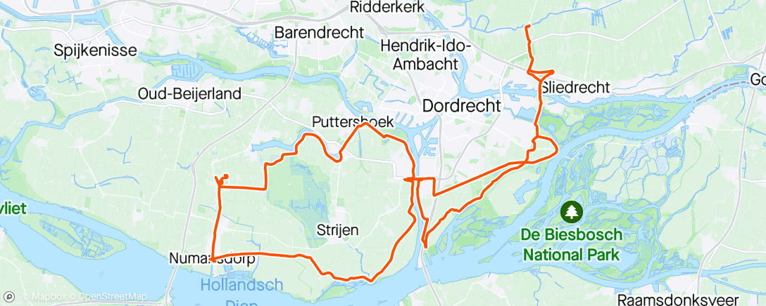 Map of the activity, Rondje Dordrecht met Fred van Persie