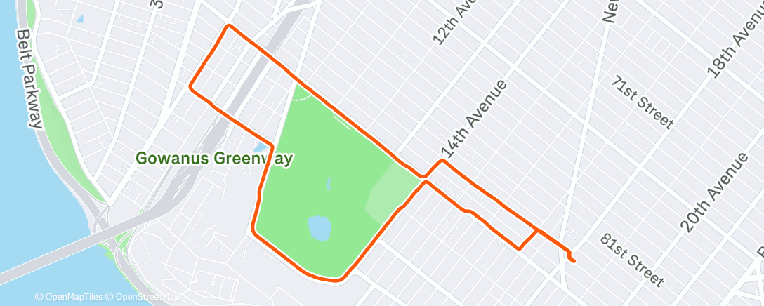 Map of the activity, Morning Run