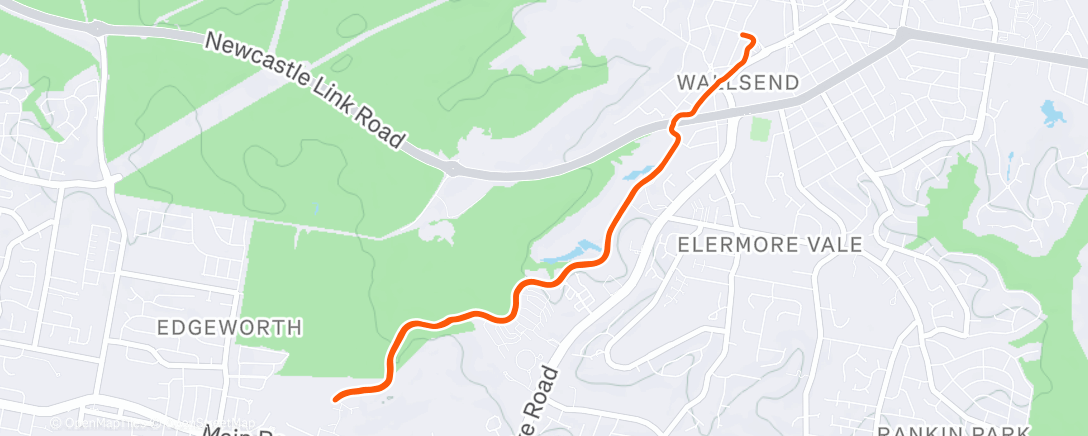 Map of the activity, Afternoon Run