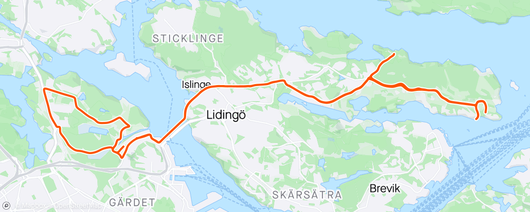 Carte de l'activité Intervaller på Elfviksvägen