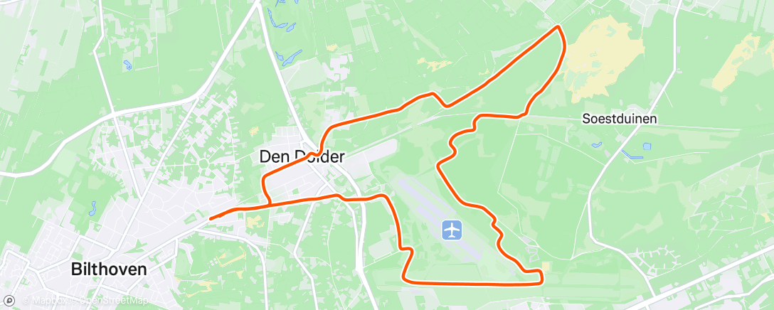 Map of the activity, Afternoon Run