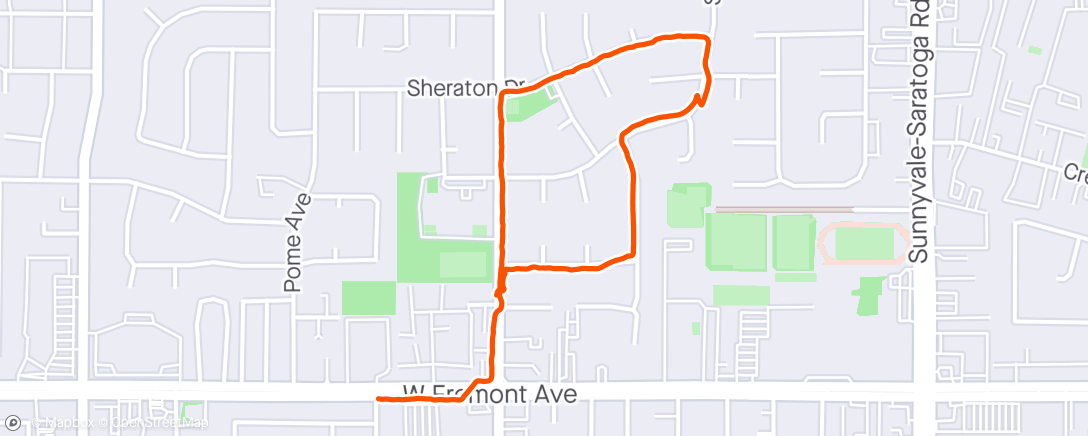 Map of the activity, 4/20/2024 Neighborhood Evening Walk