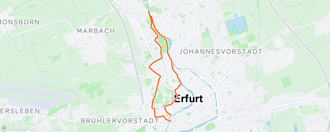 Map of the activity, Lauf am Nachmittag