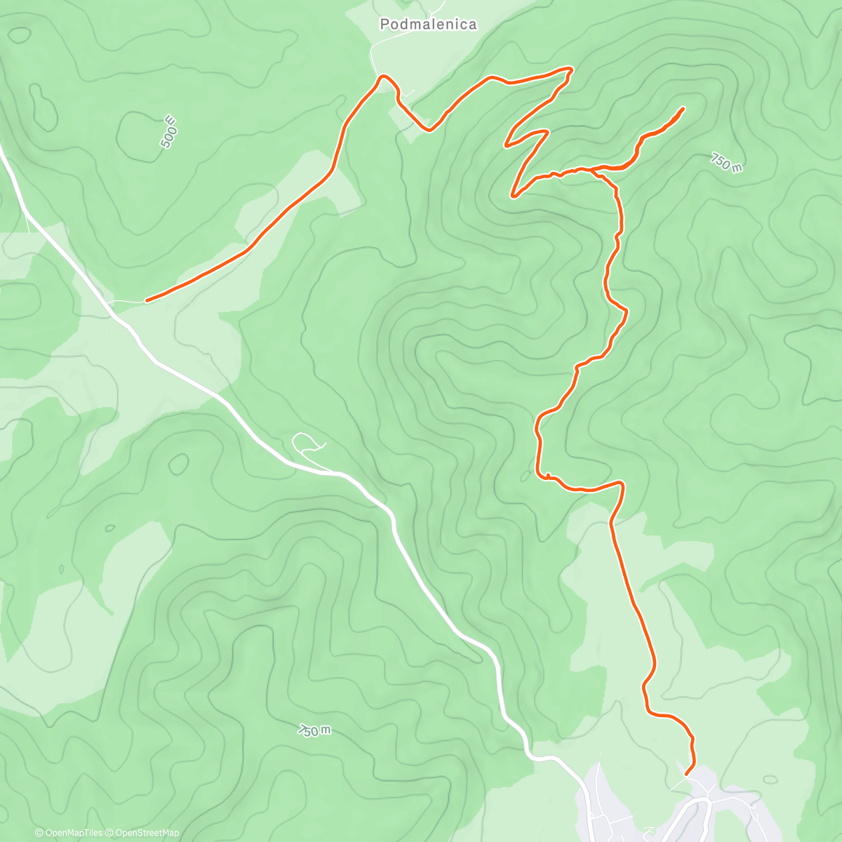 Map of the activity, Ostrá Malenica 2025