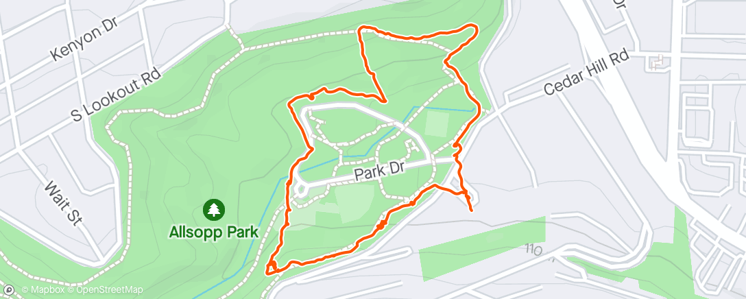 Map of the activity, Lunch Hike with pack in the park😎🐕‍🦺🦮🐕‍🦺