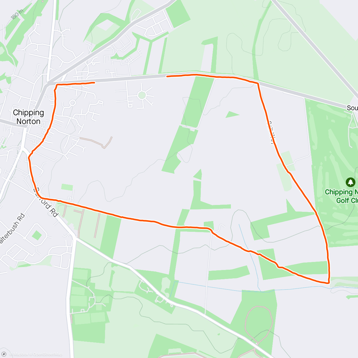 Map of the activity, Slow trot around the farm- heavy legs