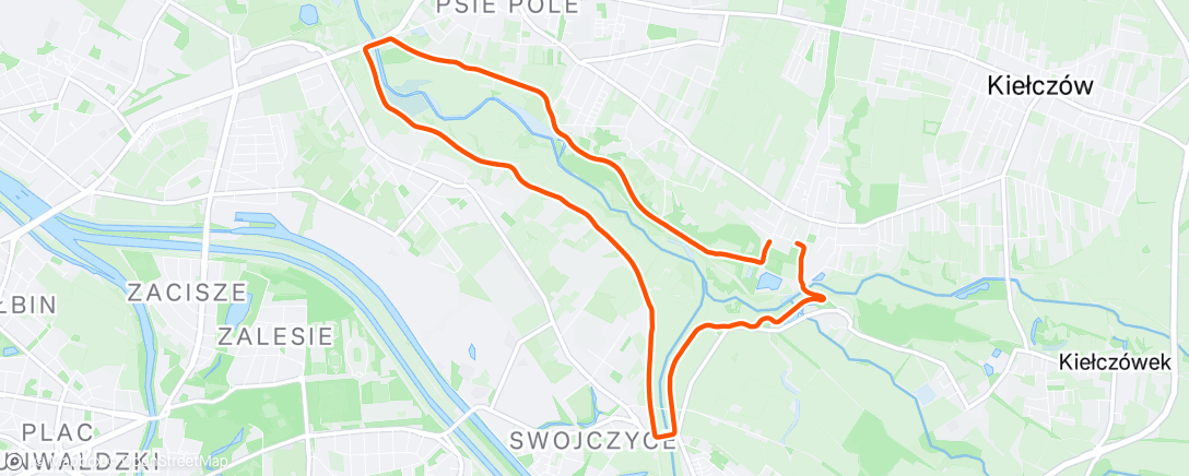 Map of the activity, Afternoon Run