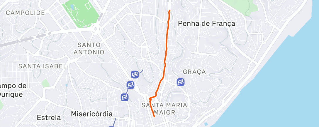 Map of the activity, Evening Walk