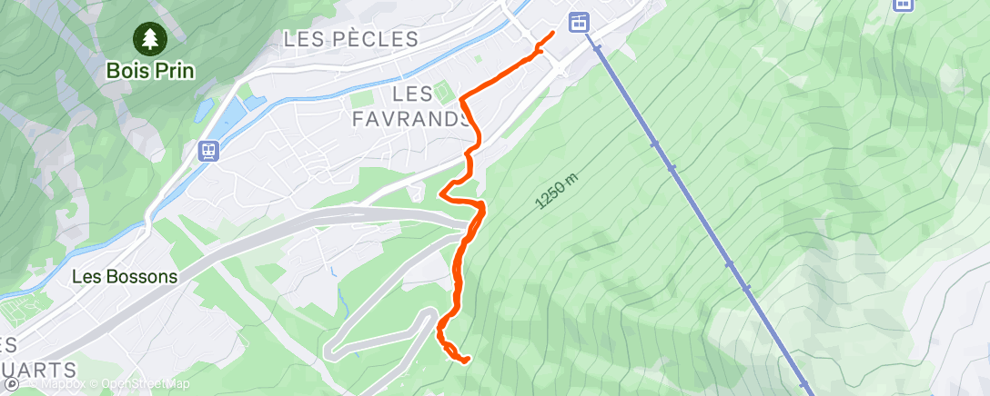 Map of the activity, Afternoon Hike