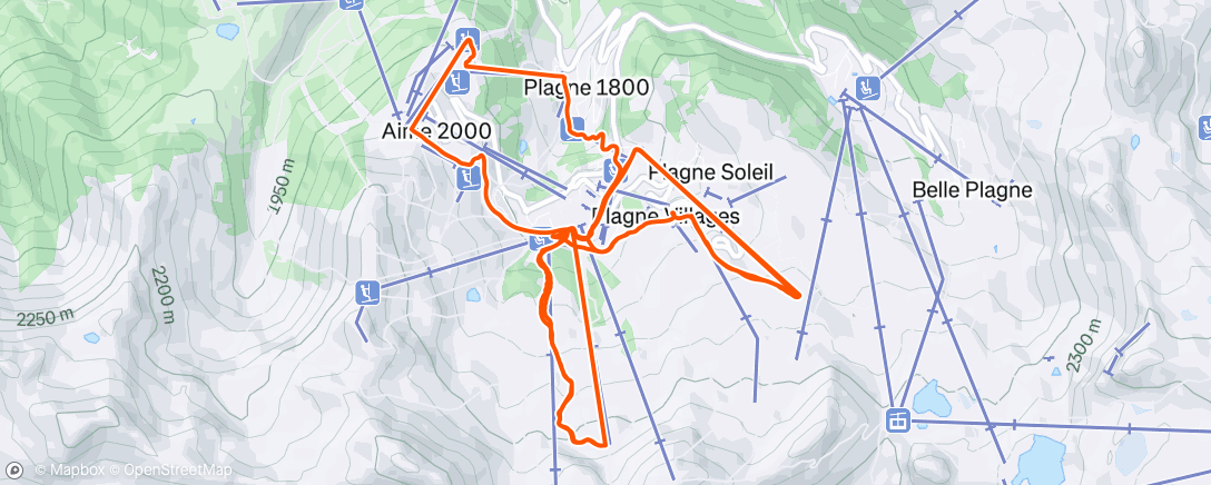 Map of the activity, Ski alpin le matin