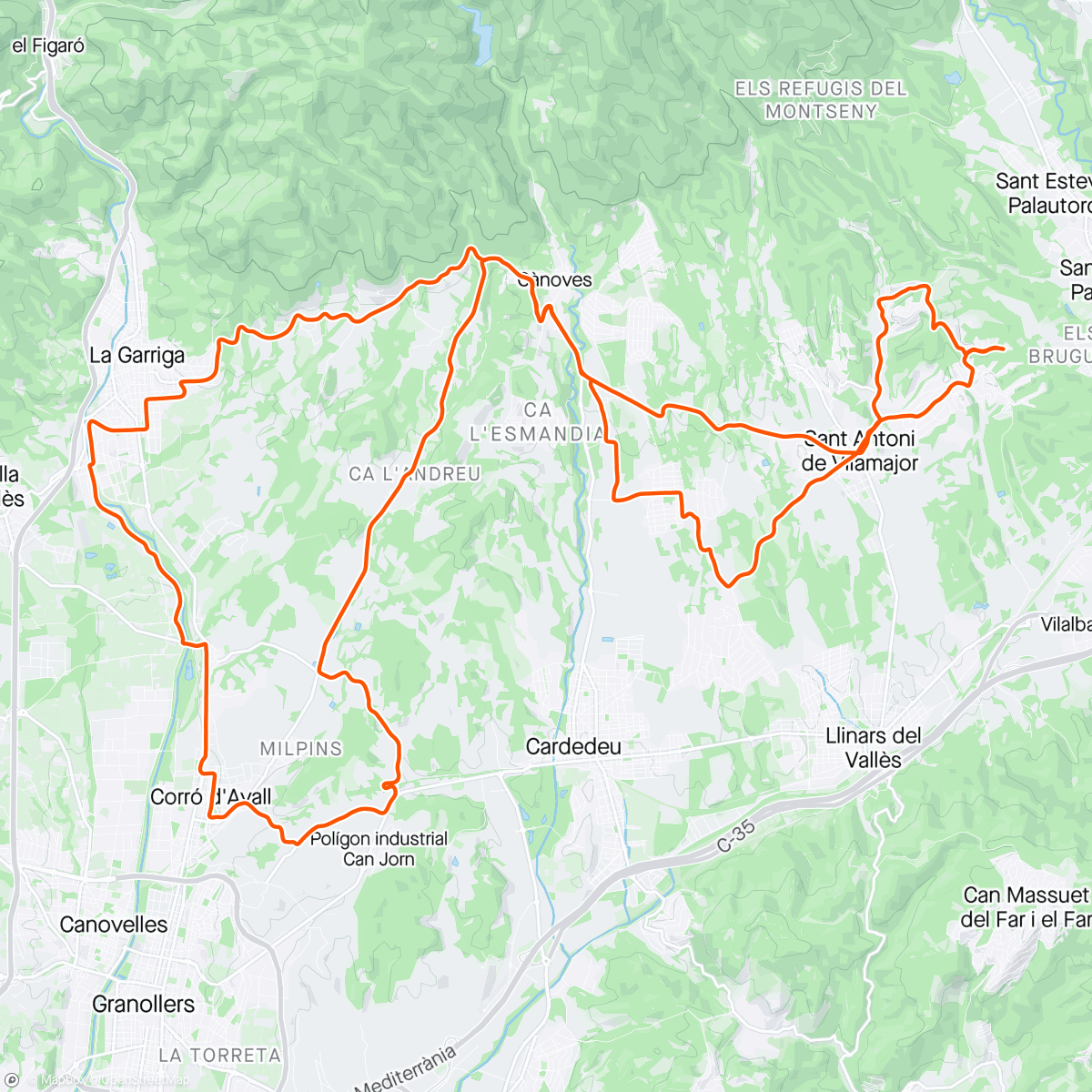 Mappa dell'attività Road estreno Scott Addict