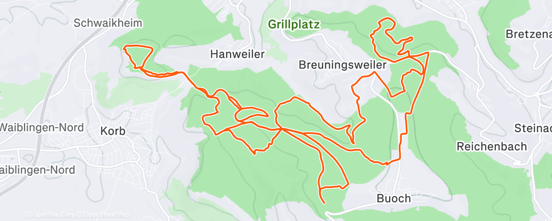 Map of the activity, E-Mountainbike-Fahrt am Morgen