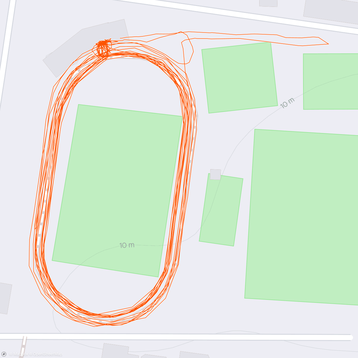 Map of the activity, 400 mts * 10