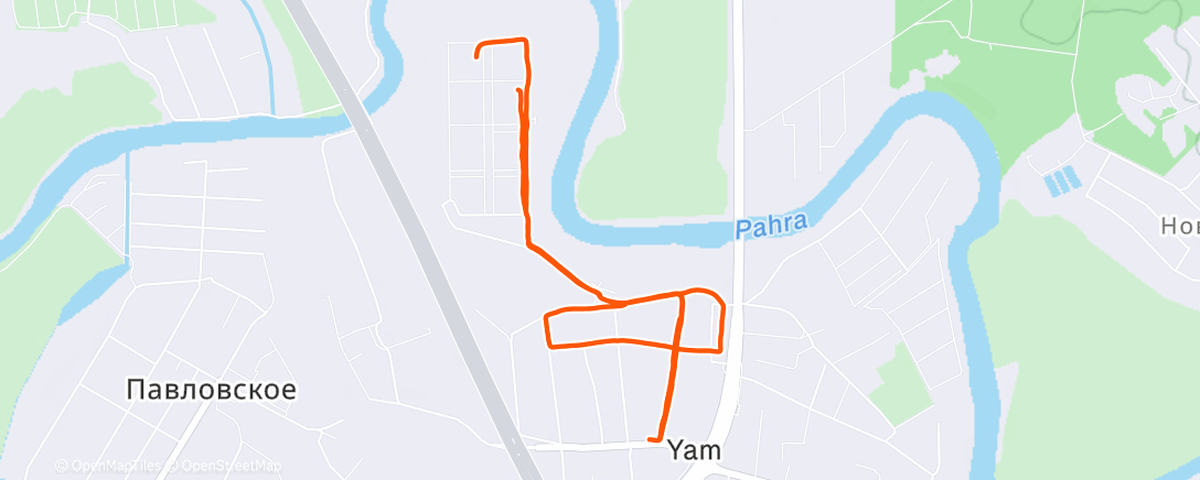 Map of the activity, Дневной забег