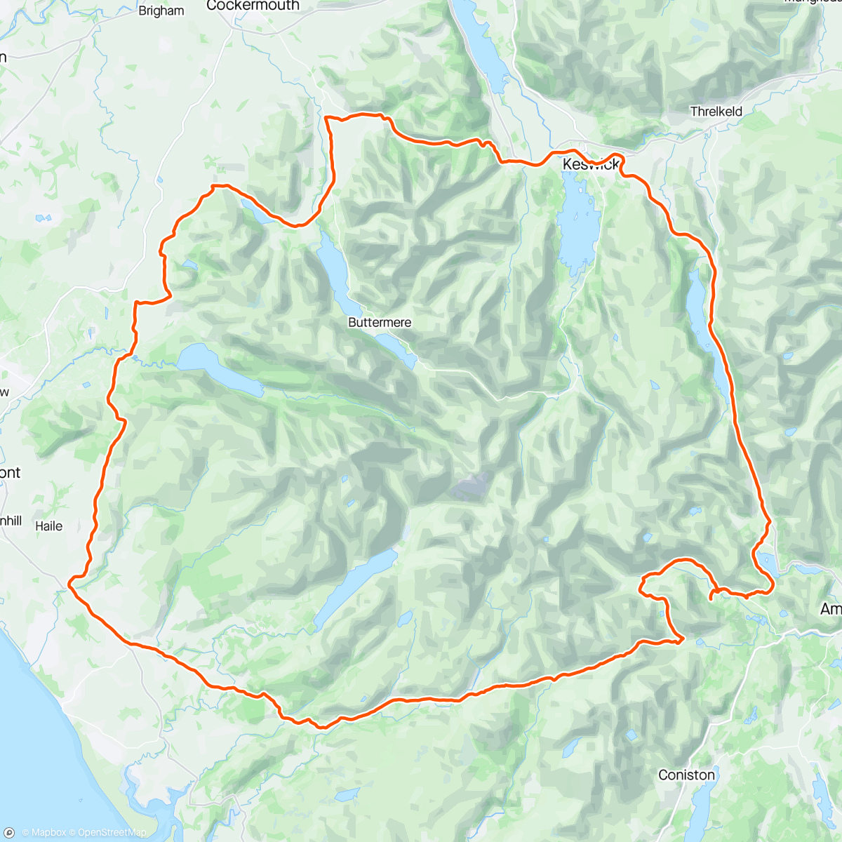 Map of the activity, Loop around the Lakes