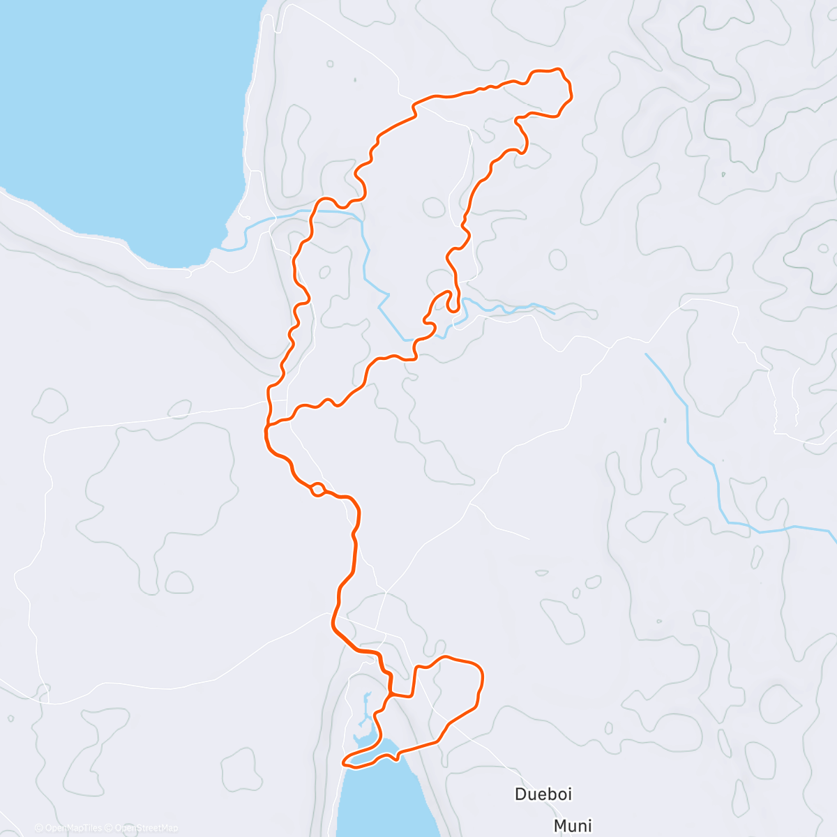 Map of the activity, Zwift - Nolio: 1h SST 2' 4' 8' 4' 2' on Red Zone Repeats in Makuri Islands