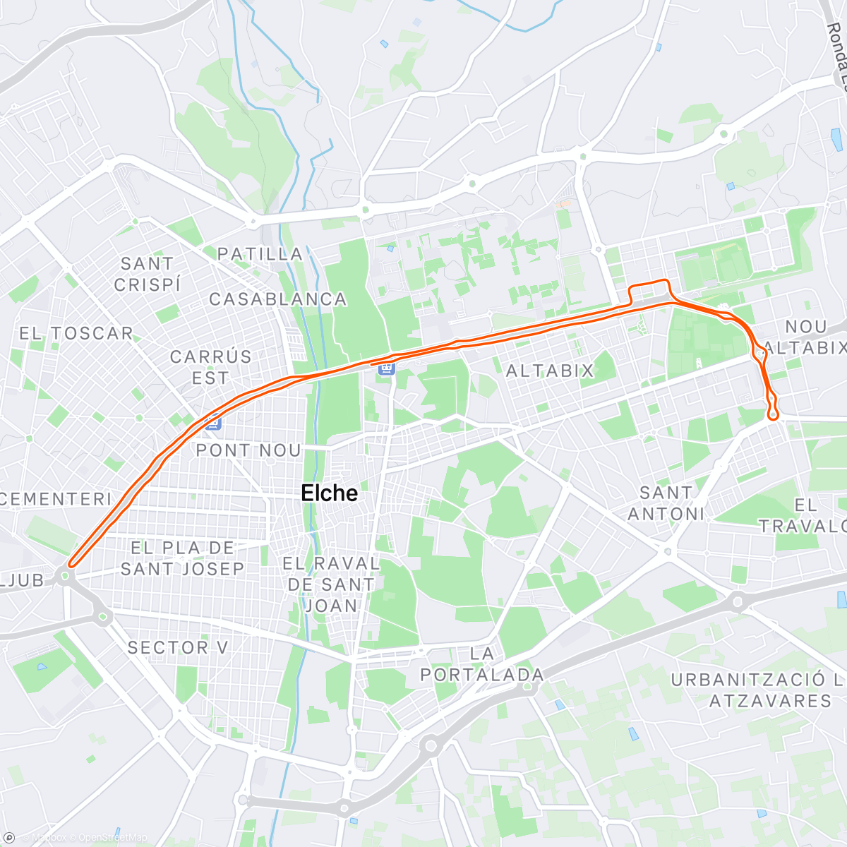 Map of the activity, 10Km Elche MMP!! 🤗