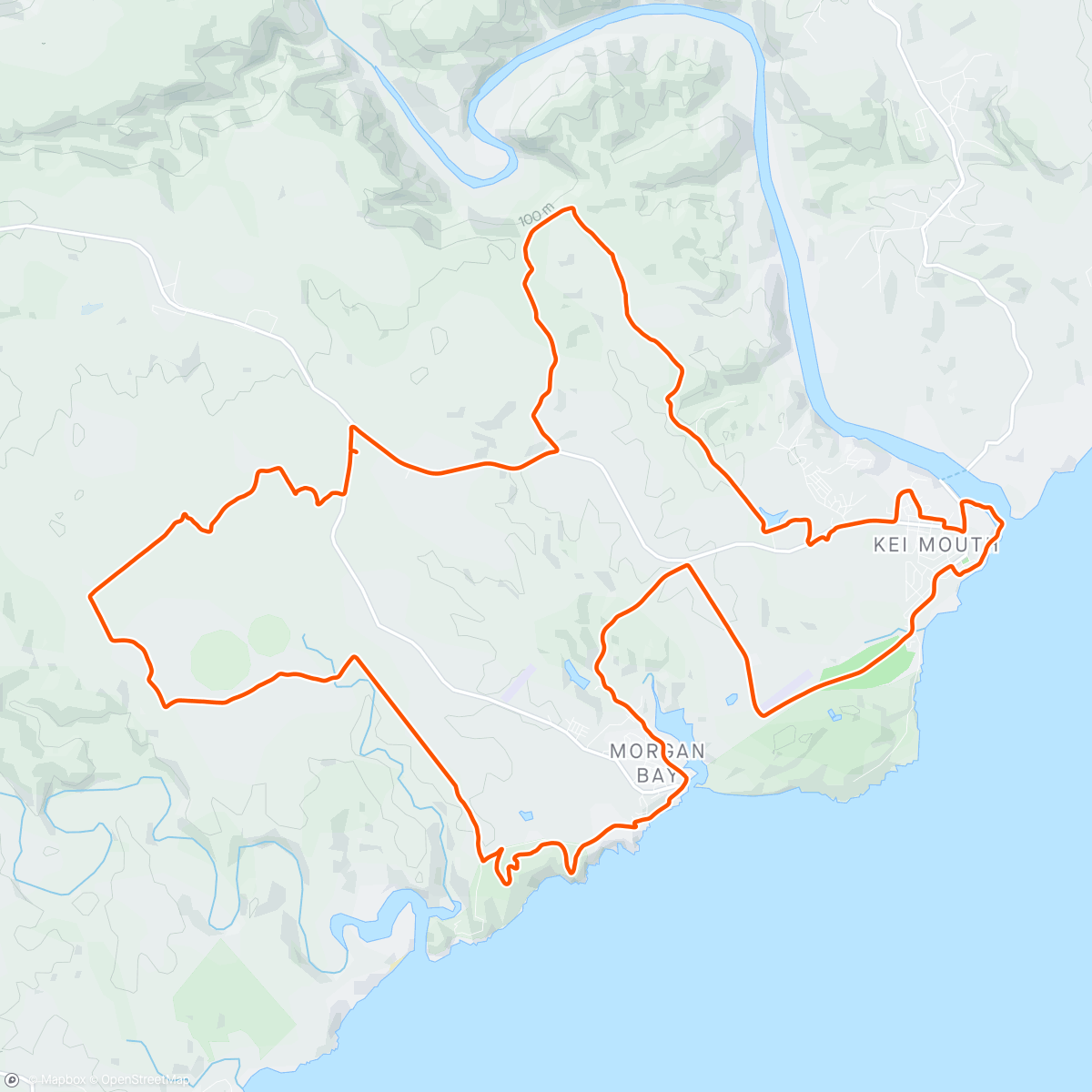 Mapa de la actividad (Morgan Bay , from the sea to the bush and back to the cliff finish .Day 3)