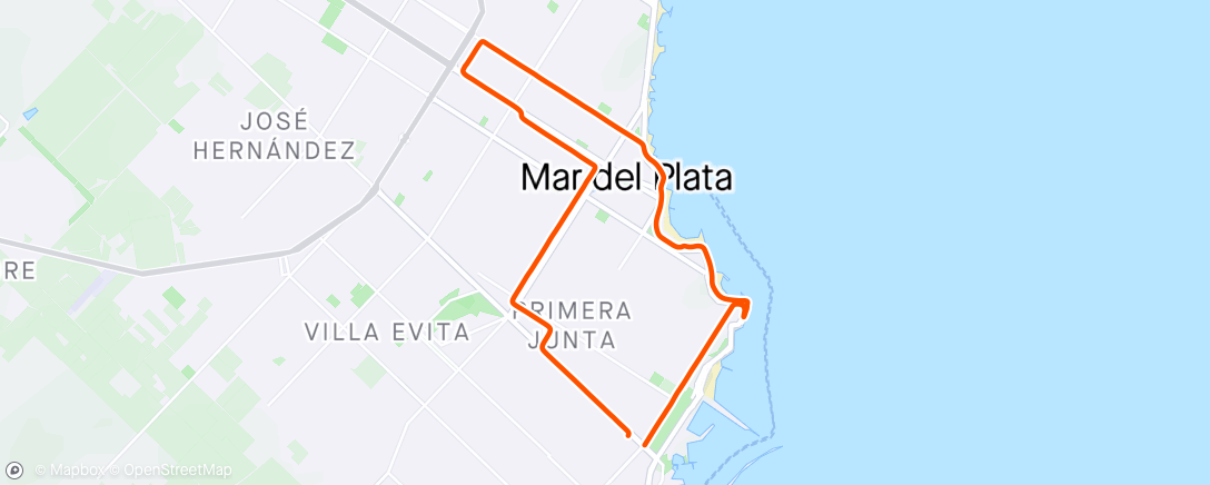 Map of the activity, Salida deportiva en bicicleta de tarde