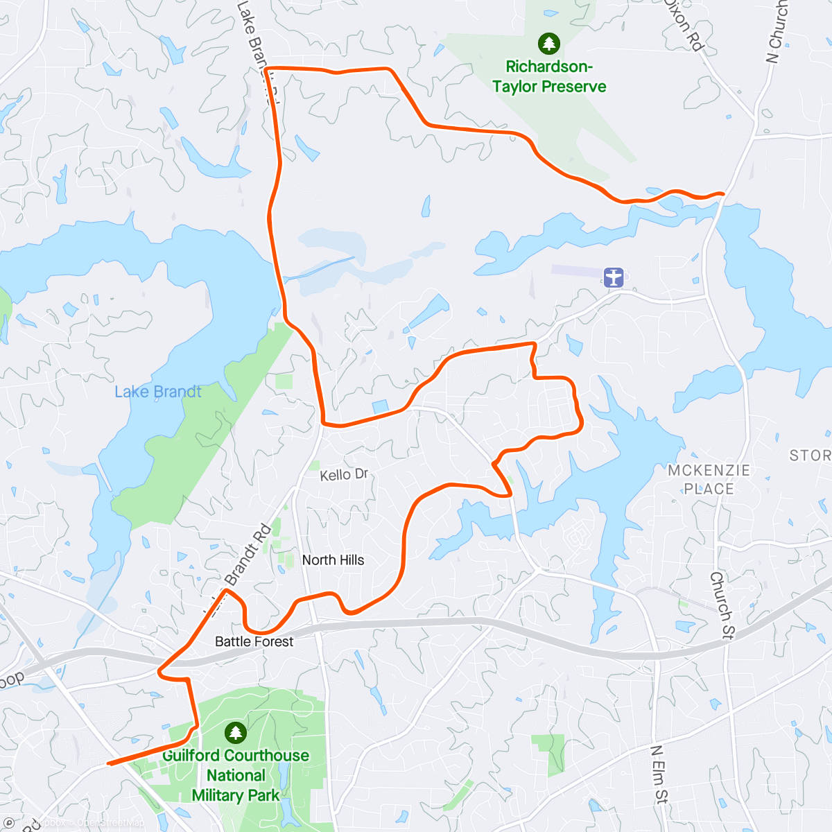 Mapa da atividade, Tuesday (Major Taylor Group) Ride