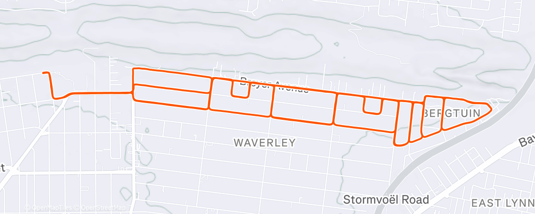 Map of the activity, Evening Ride
