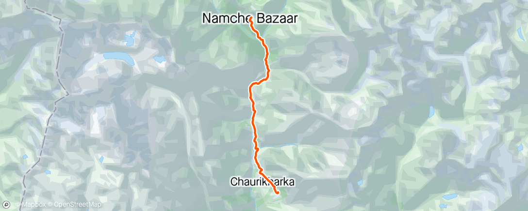 Mapa da atividade, Final leg: Namche Bazaar to Lukla