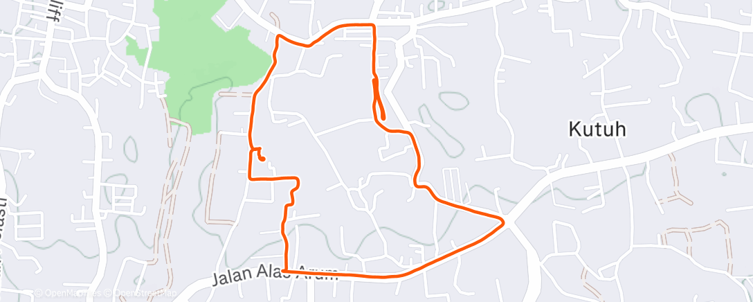 Map of the activity, Afternoon Run