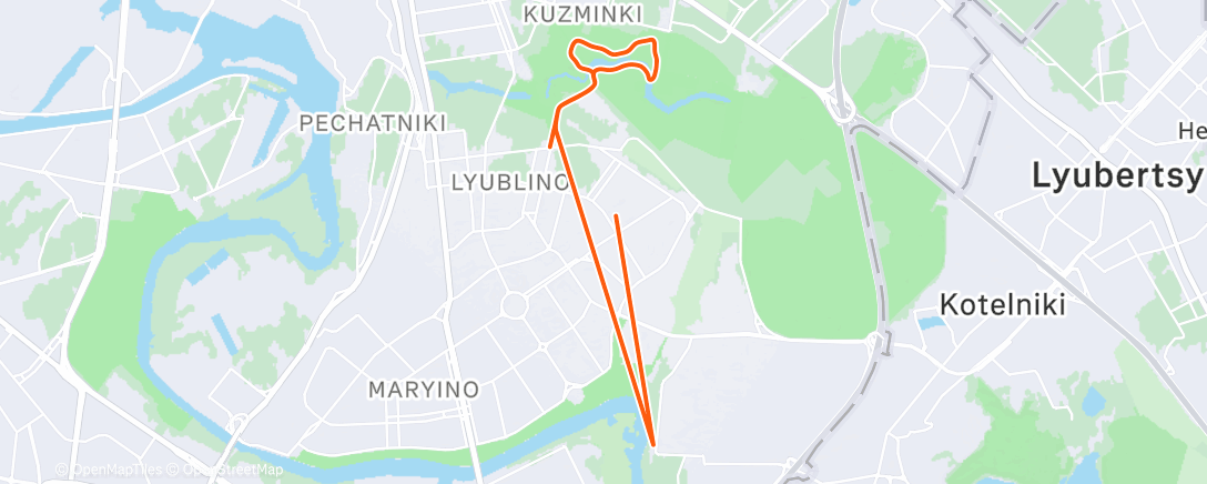 Map of the activity, Утренний забег