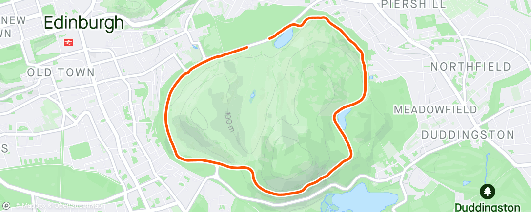 Map of the activity, Holyrood parkrun