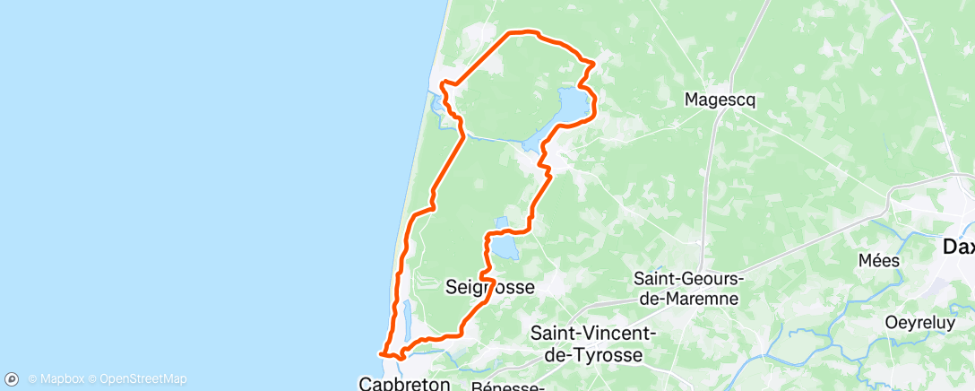 Map of the activity, Sortie vélo le midi 🌊