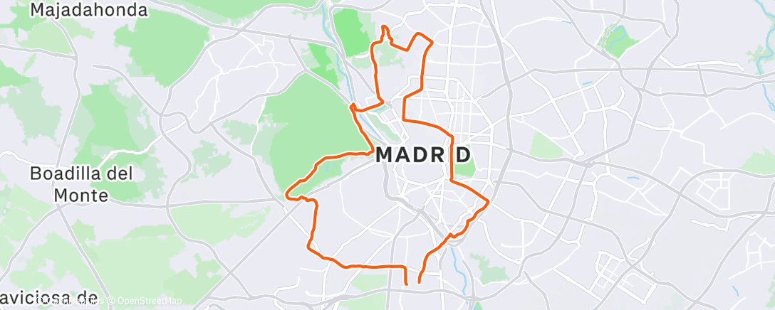 Map of the activity, 281- Ciclismo urbano
