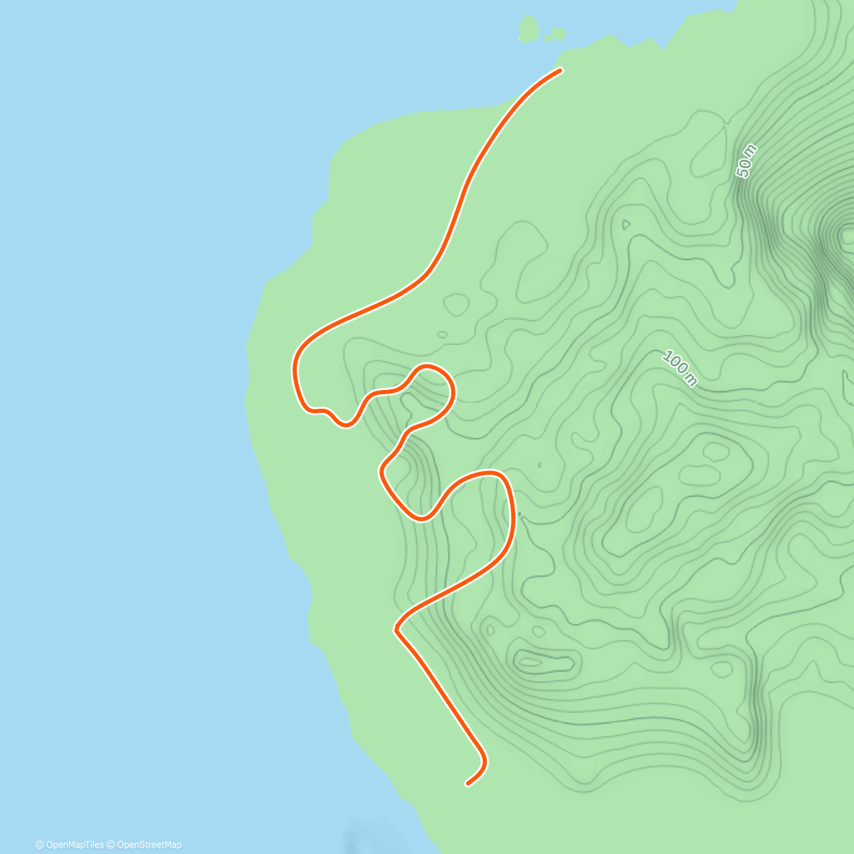 Карта физической активности (Zwift - Two Bridges Loop in Watopia)