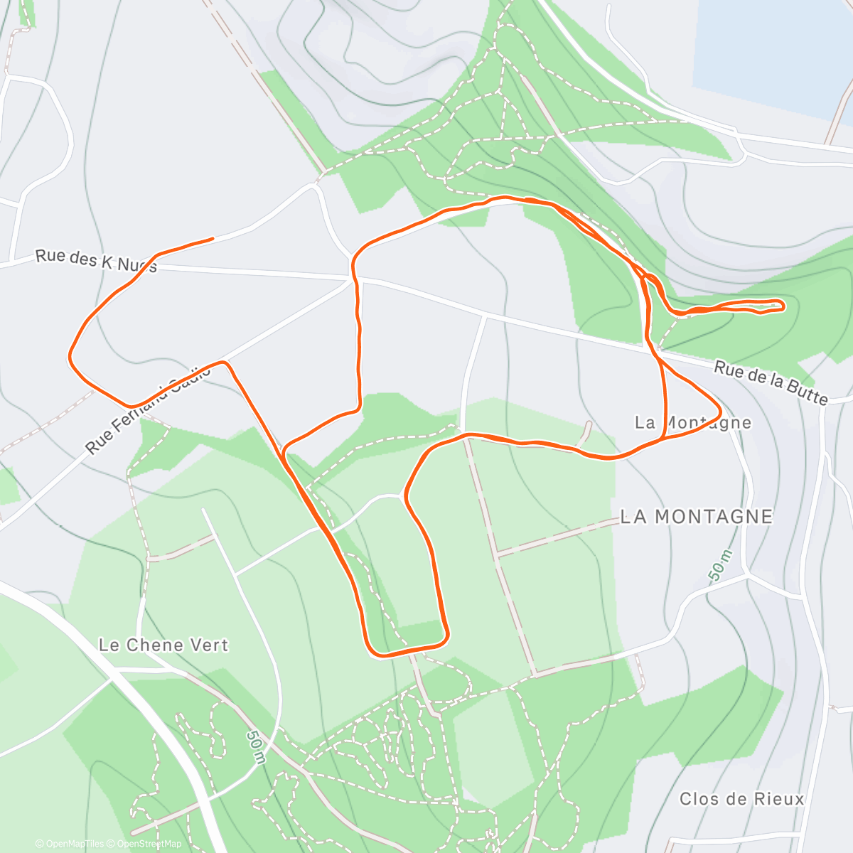 Map of the activity, Course à pied matinale