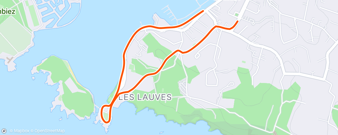 Map of the activity, Course à pied dans l'après-midi