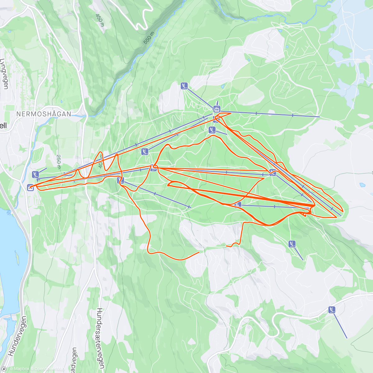 Map of the activity, Påskeslalom m/G 🐥