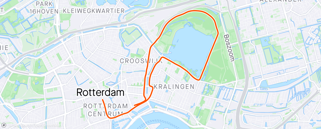 Map of the activity, Kwart marathon Rotterdam