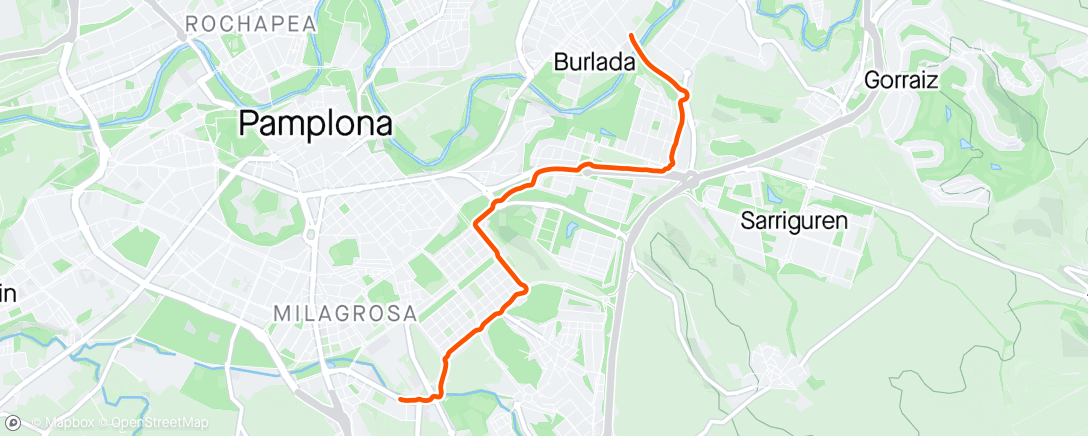 Mapa da atividade, Vuelta a casa por el carril bici 🍻