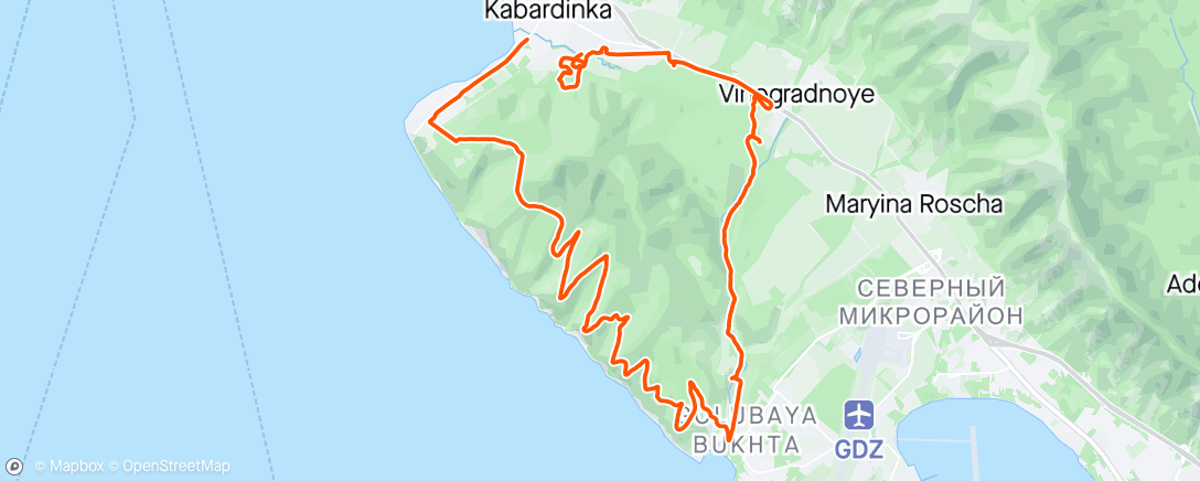 Map of the activity, Endurance Ride