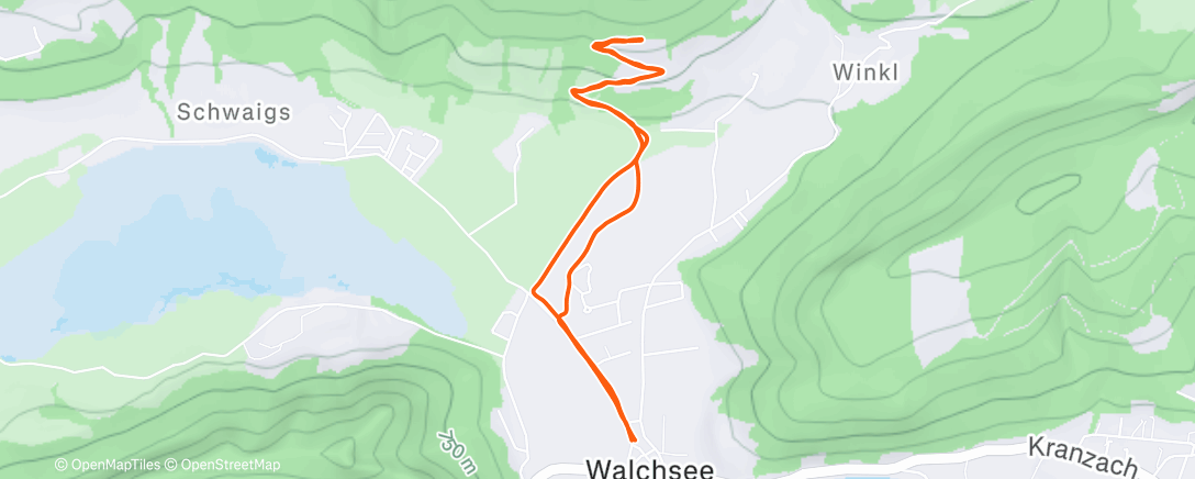Map of the activity, Afternoon Walk