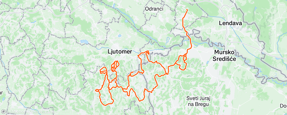 Map of the activity, Sunday Triple Hilly Ride