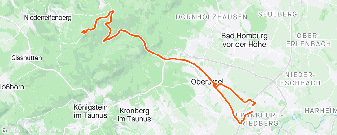Map of the activity, Kurze Runde am Abend