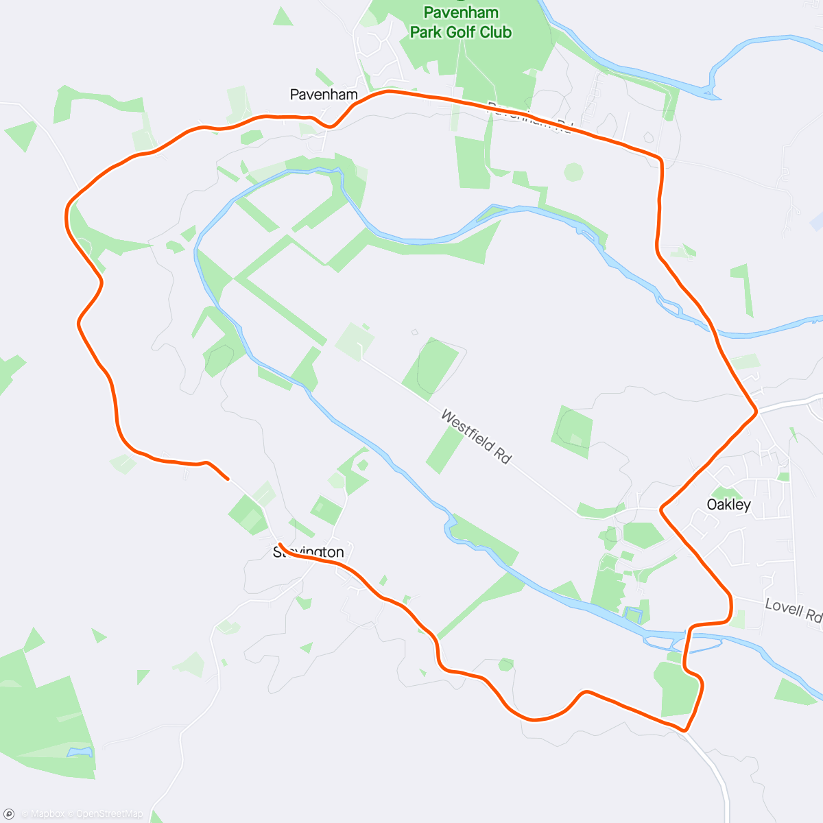 Mapa da atividade, Morning Run - 3rd Stevington 12k